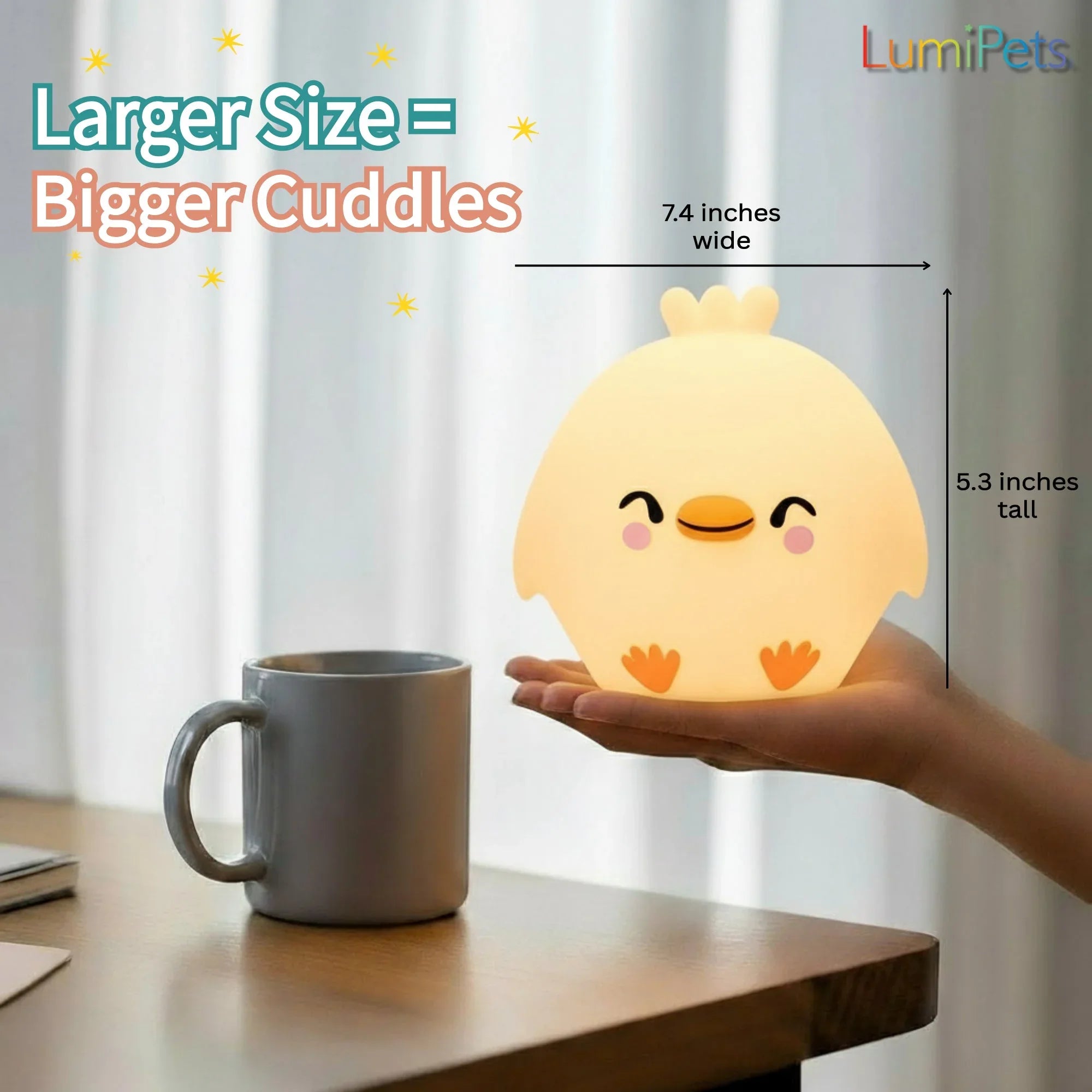 LumiPets® Clara the Chicken- Children's Touch Night Light - BIG FRENCHIES