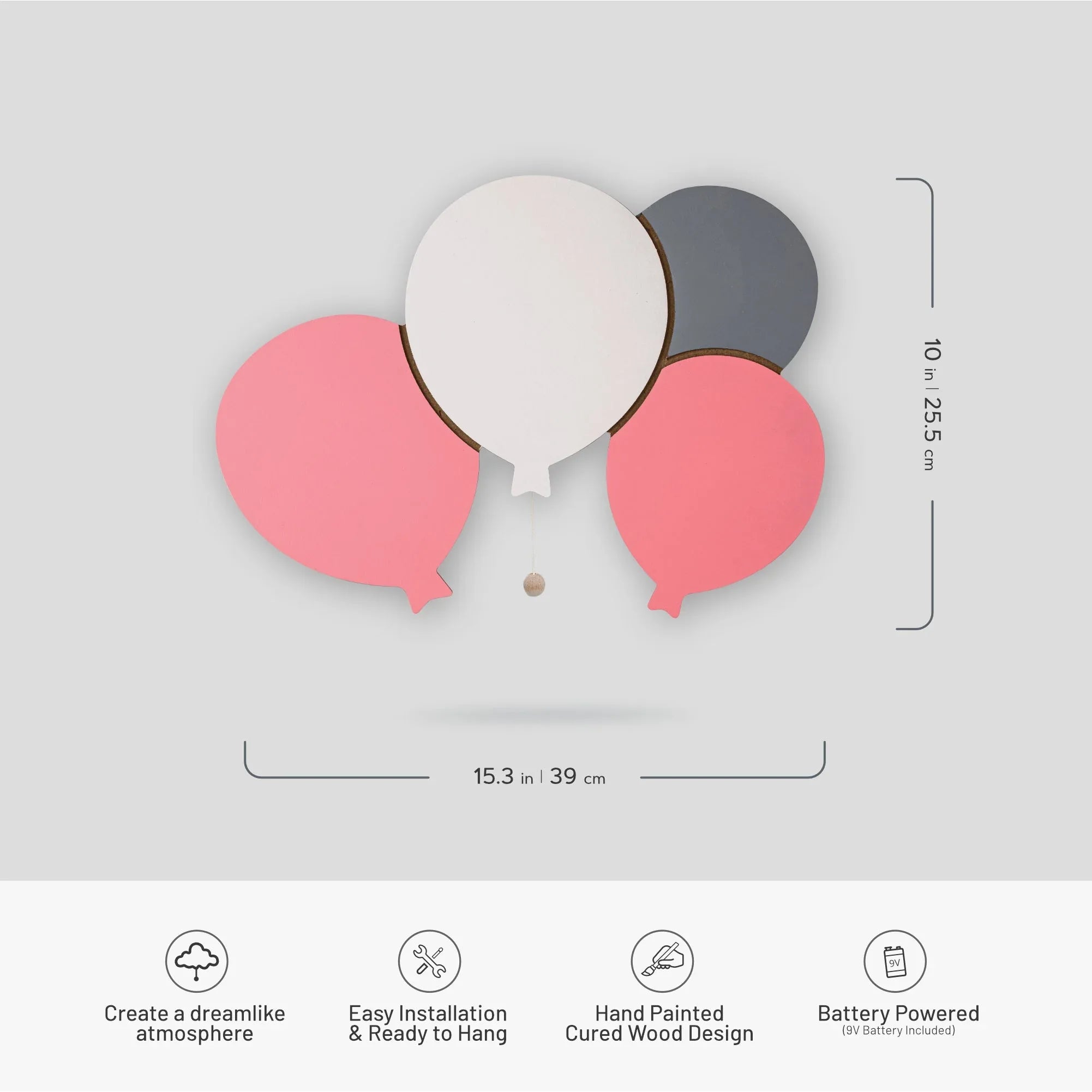 LumiDreams Wall Light - Kid's Decor Nightlight Balloons - BIG FRENCHIES