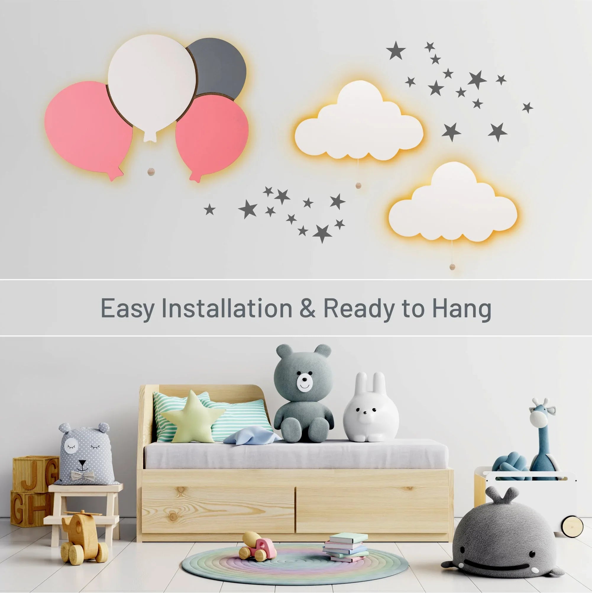 LumiDreams Wall Light - Kid's Decor Nightlight Balloons - BIG FRENCHIES