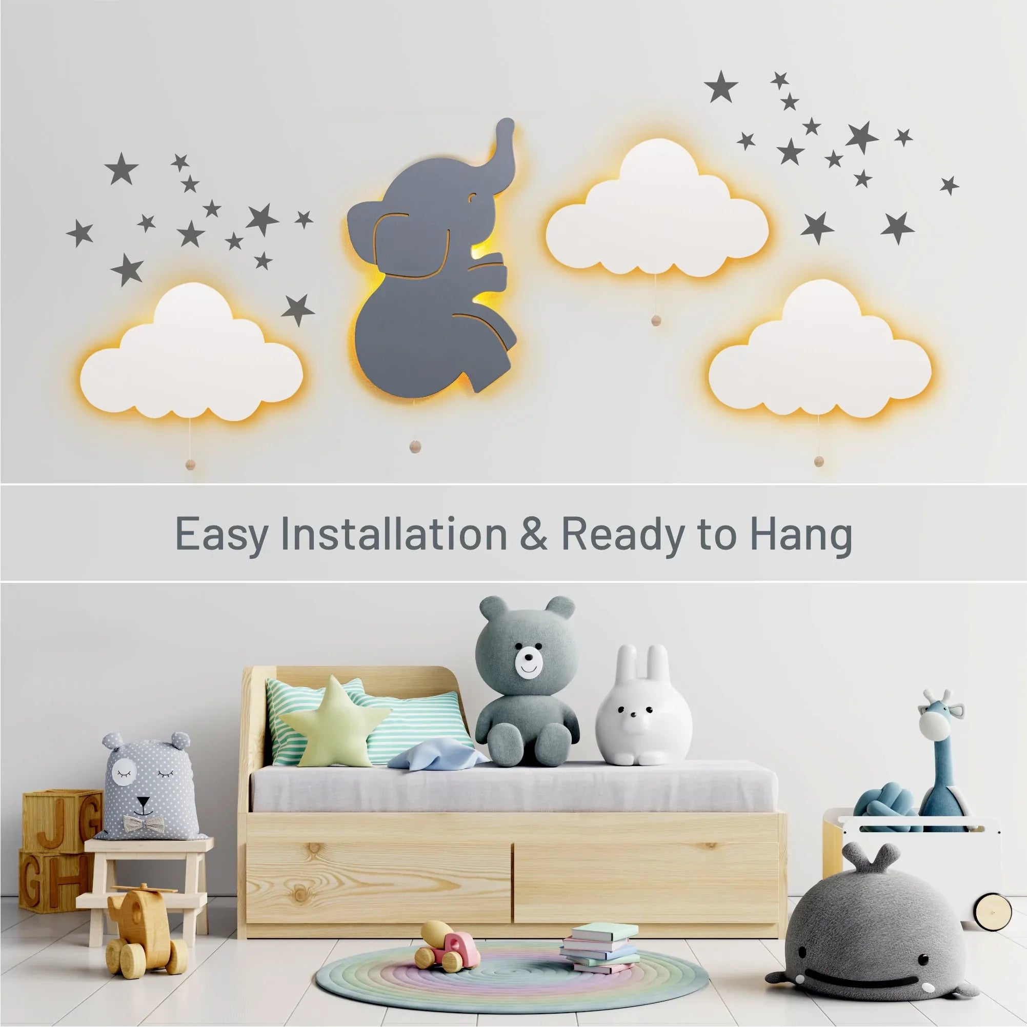 LumiDreams Wall Light - Kid's Decor Nightlight Elephant - BIG FRENCHIES
