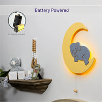 LumiDreams Wall Light - Kid's Decor Nightlight Elephant on Moon - BIG FRENCHIES