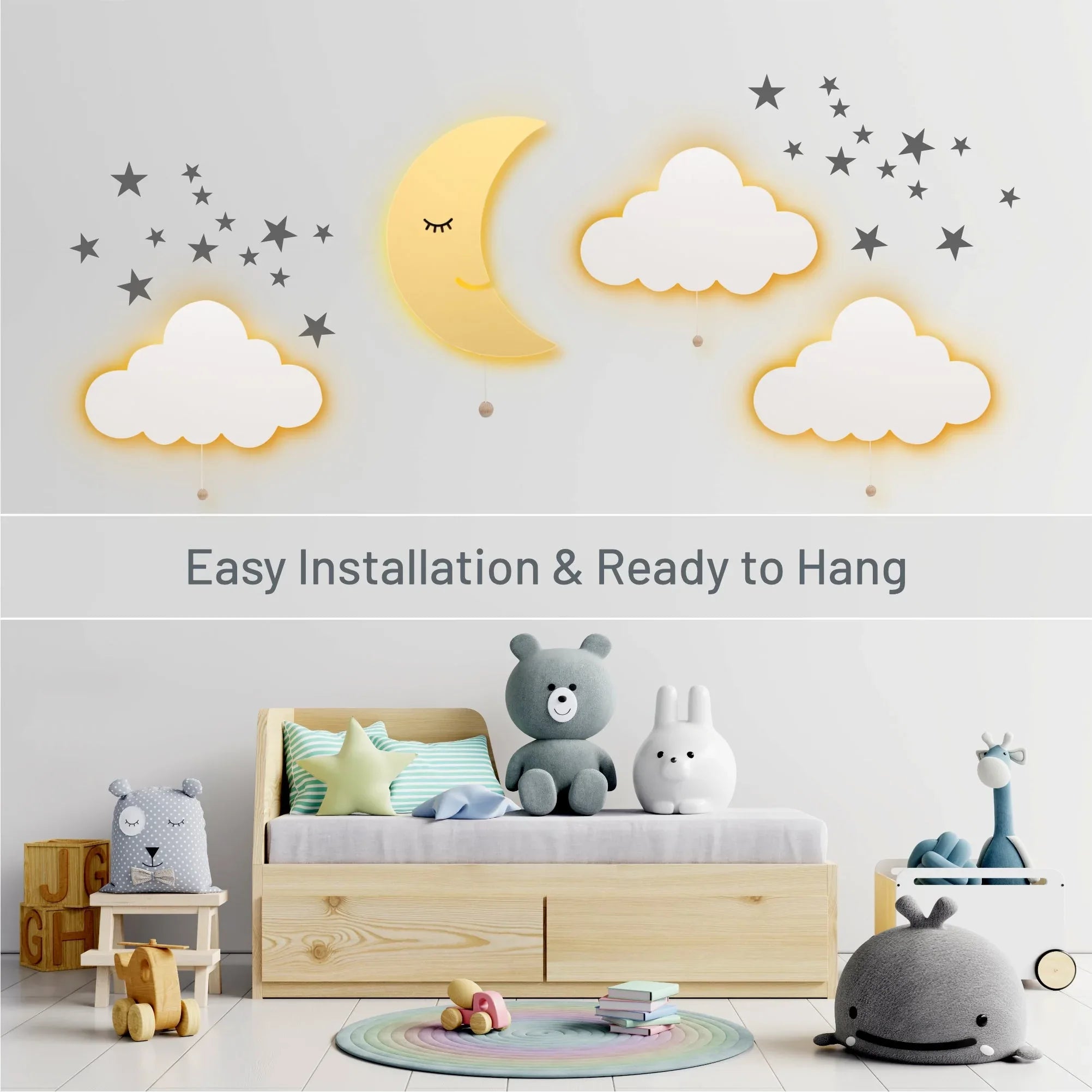 LumiDreams Wall Light - Kid's Decor Nightlight Moon - BIG FRENCHIES