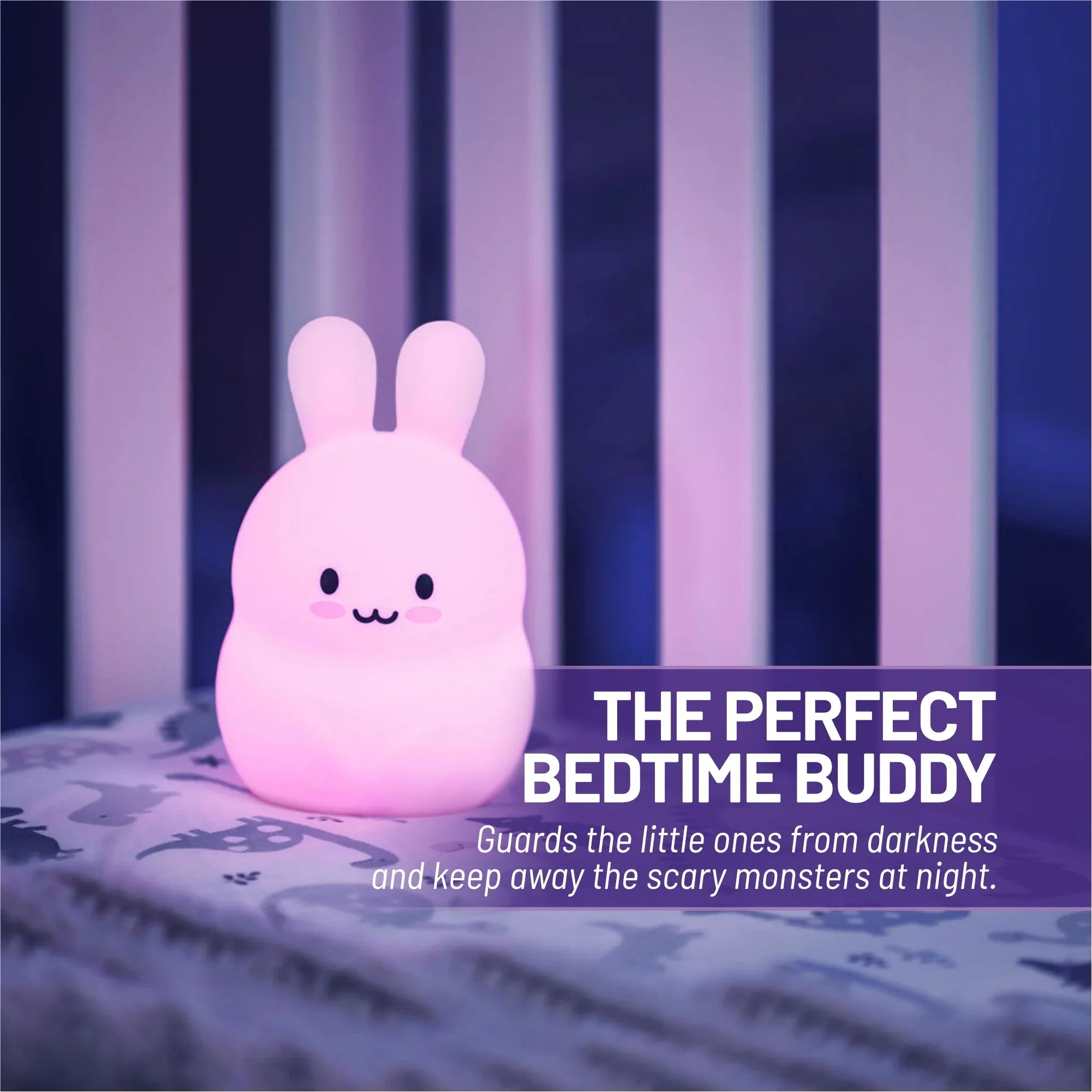 LumiPets® Basil the Bunny- Children's Touch Night Light Junior - BIG FRENCHIES