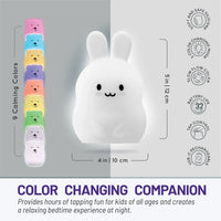 LumiPets® Basil the Bunny- Children's Touch Night Light Junior - BIG FRENCHIES