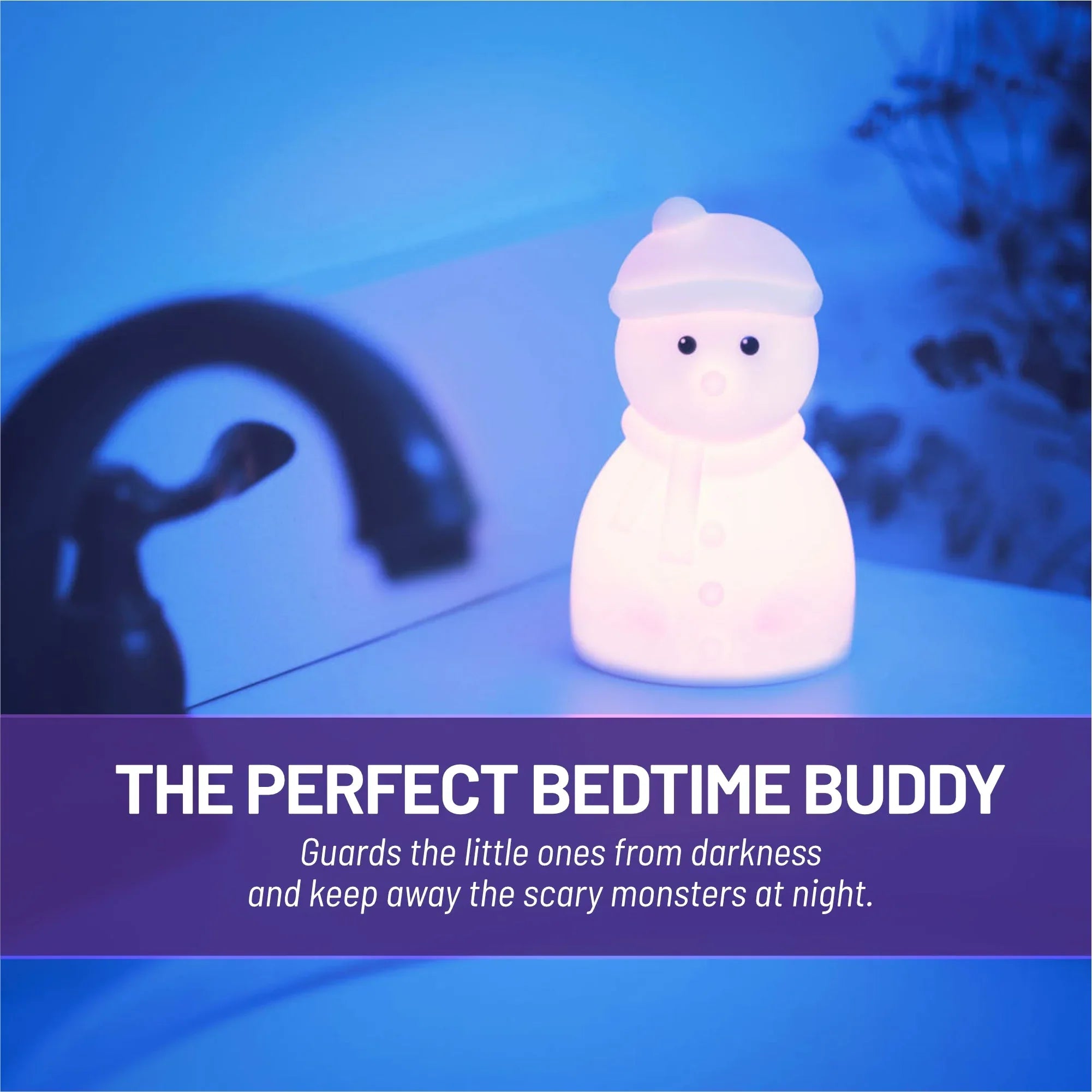 LumiPets® Stanley the Snowman- Children's Touch Night Light Junior - BIG FRENCHIES