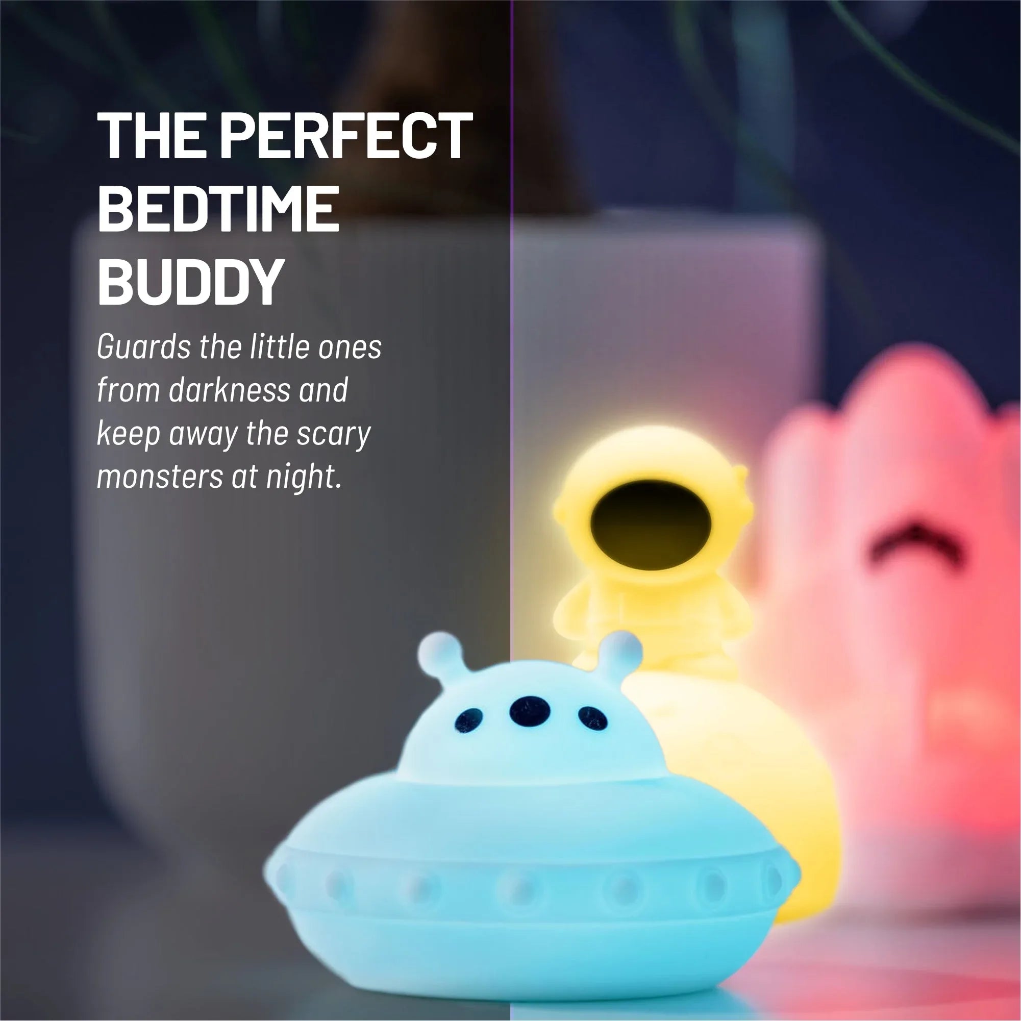 LumiPets® Ugo the UFO- Children's Touch Night Light Junior - BIG FRENCHIES