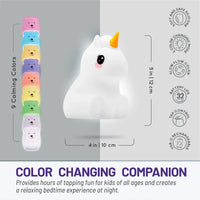 LumiPets® Junior Unicorn - Children's Nursery Touch Night Light - BIG FRENCHIES