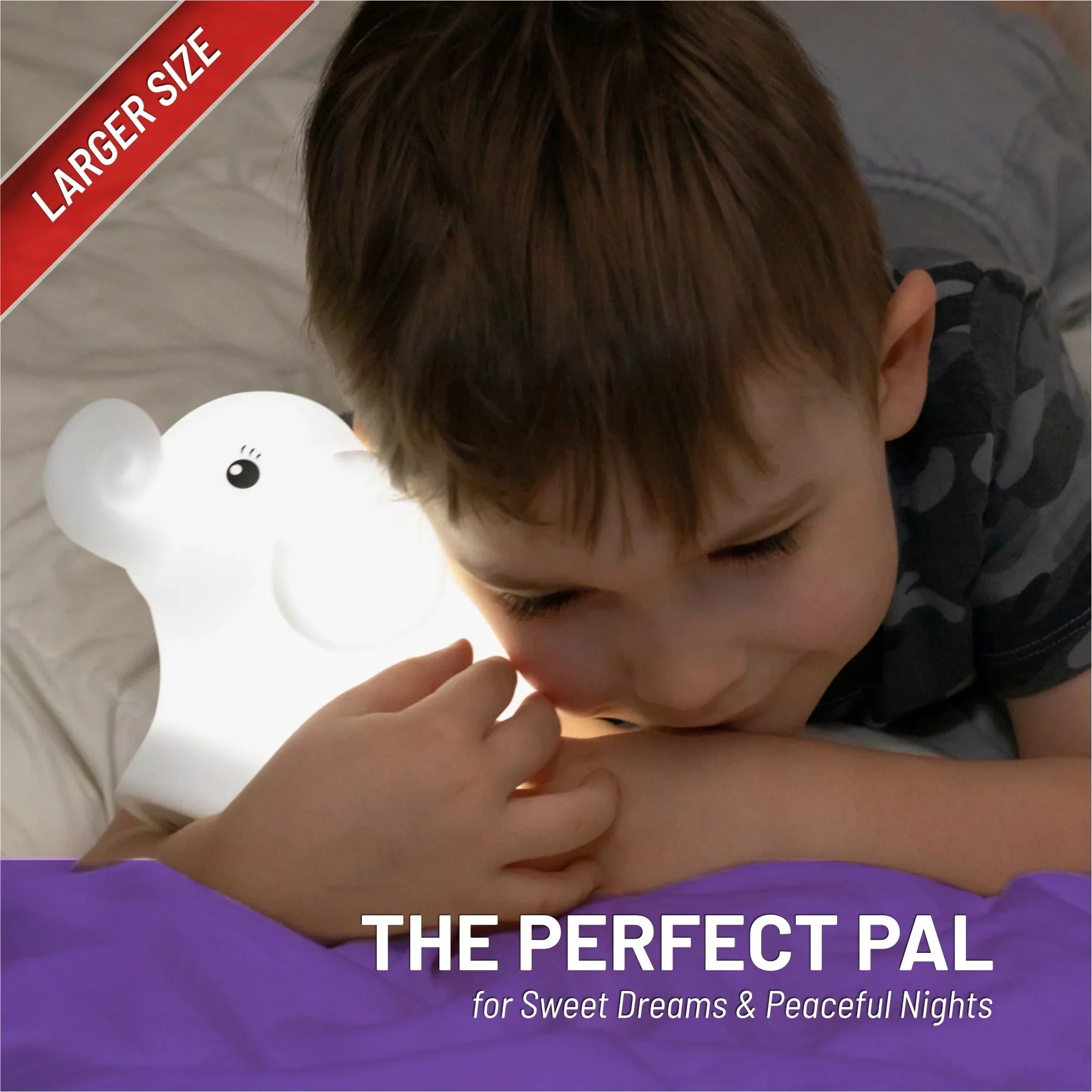 LumiPets® Eggbert the Elephant- Children's Touch Night Light - BIG FRENCHIES