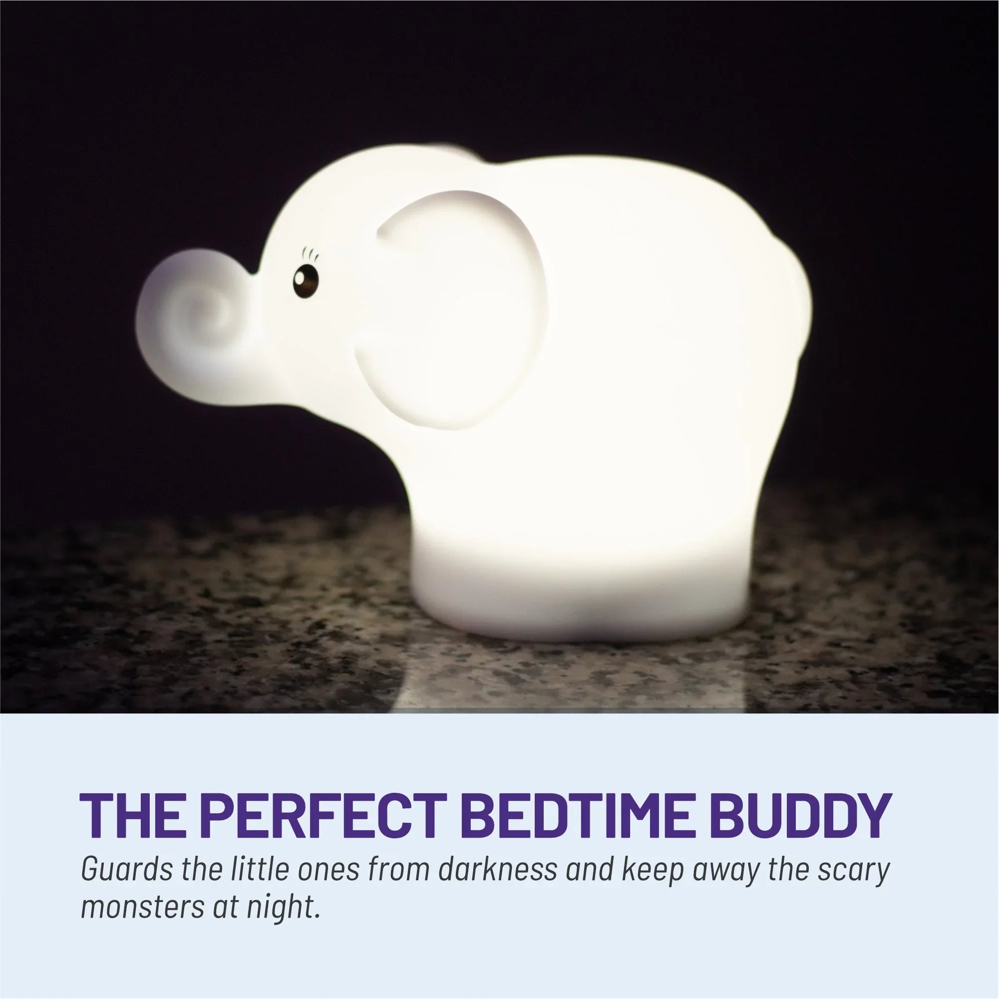 LumiPets® Eggbert the Elephant- Children's Touch Night Light - BIG FRENCHIES
