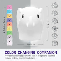 LumiPets® Eggbert the Elephant- Children's Touch Night Light - BIG FRENCHIES