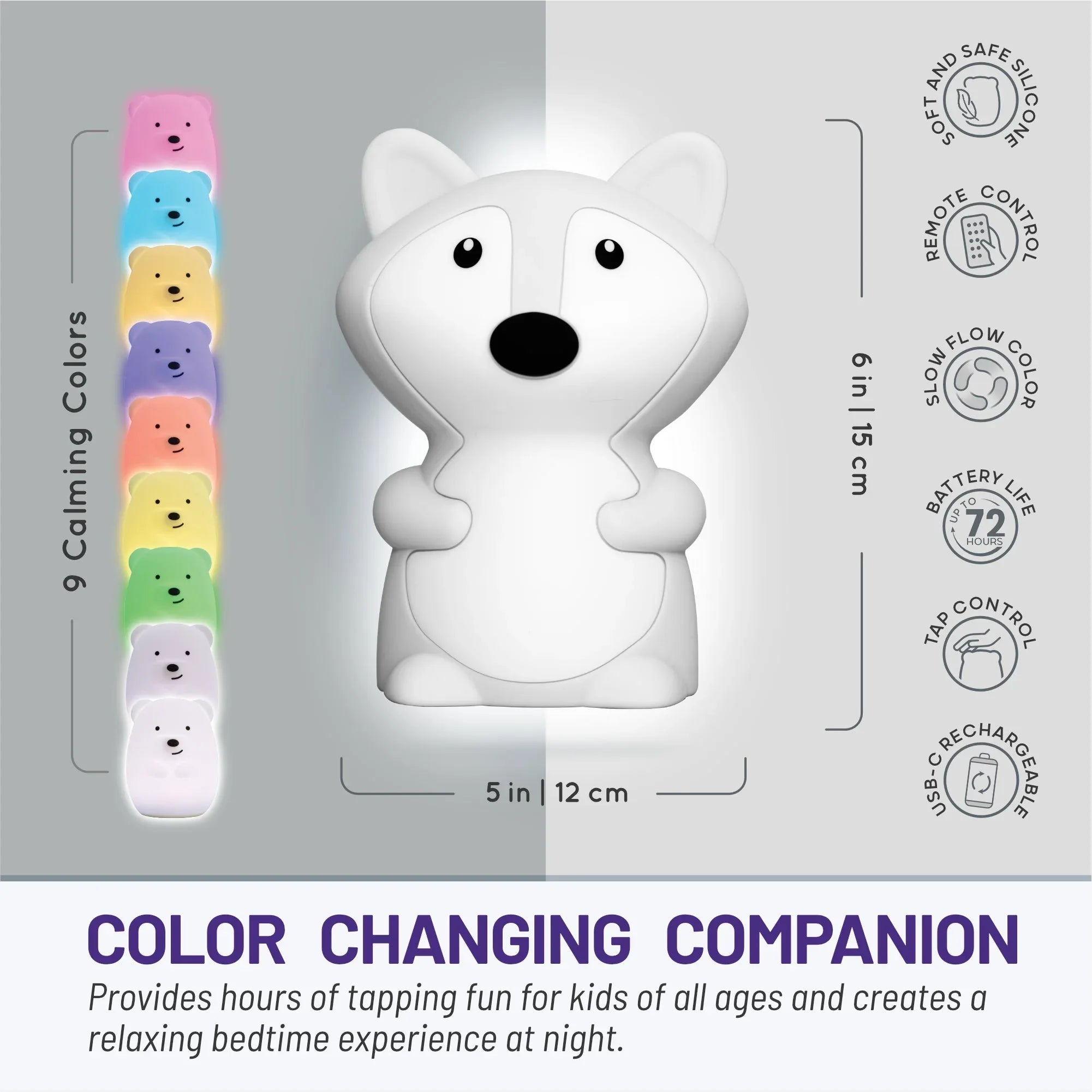 LumiPets® Fiona the Fox- Children's Touch Night Light - BIG FRENCHIES
