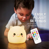 LumiPets® Percy the Pig- Children's Touch Night Light - BIG FRENCHIES