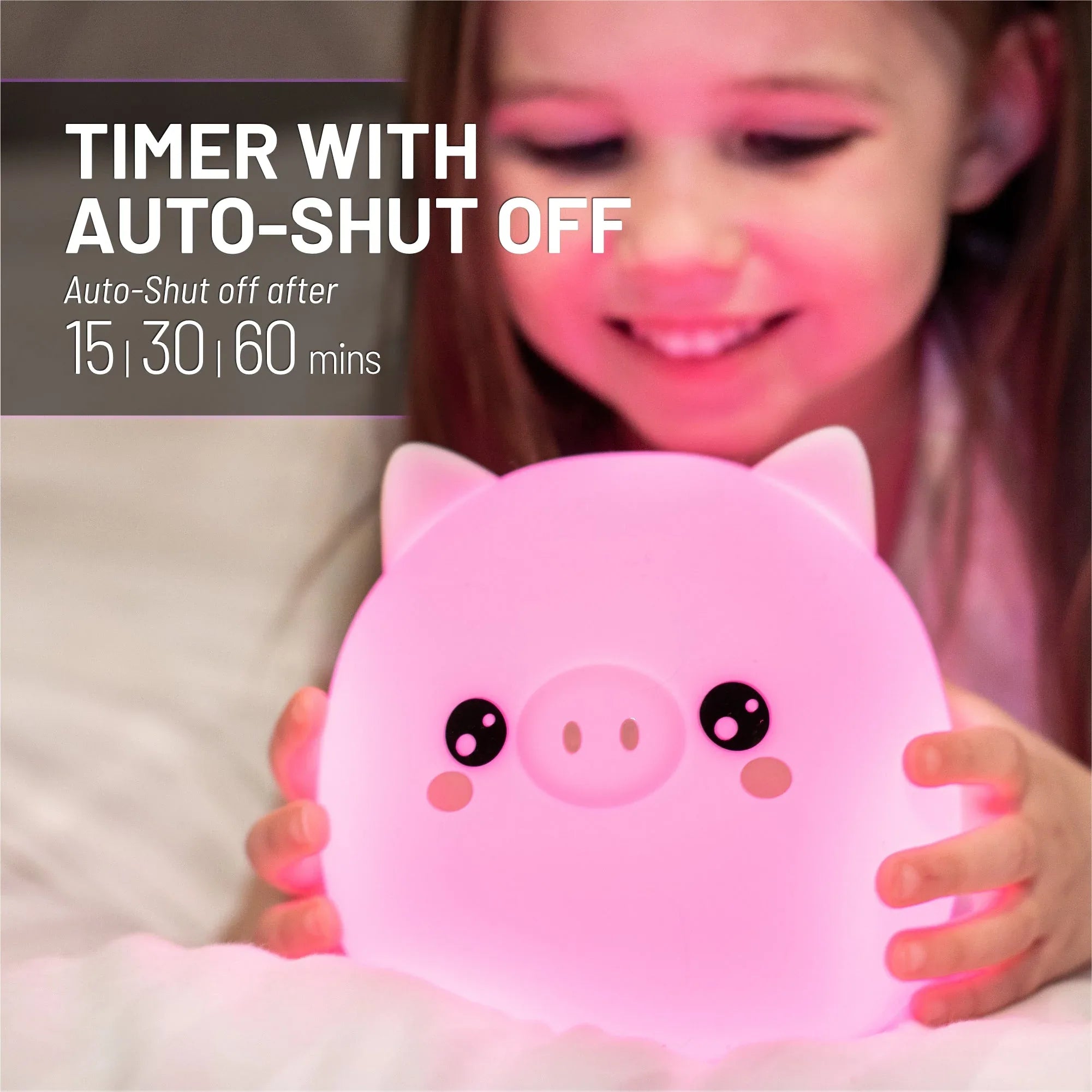 LumiPets® Percy the Pig- Children's Touch Night Light - BIG FRENCHIES