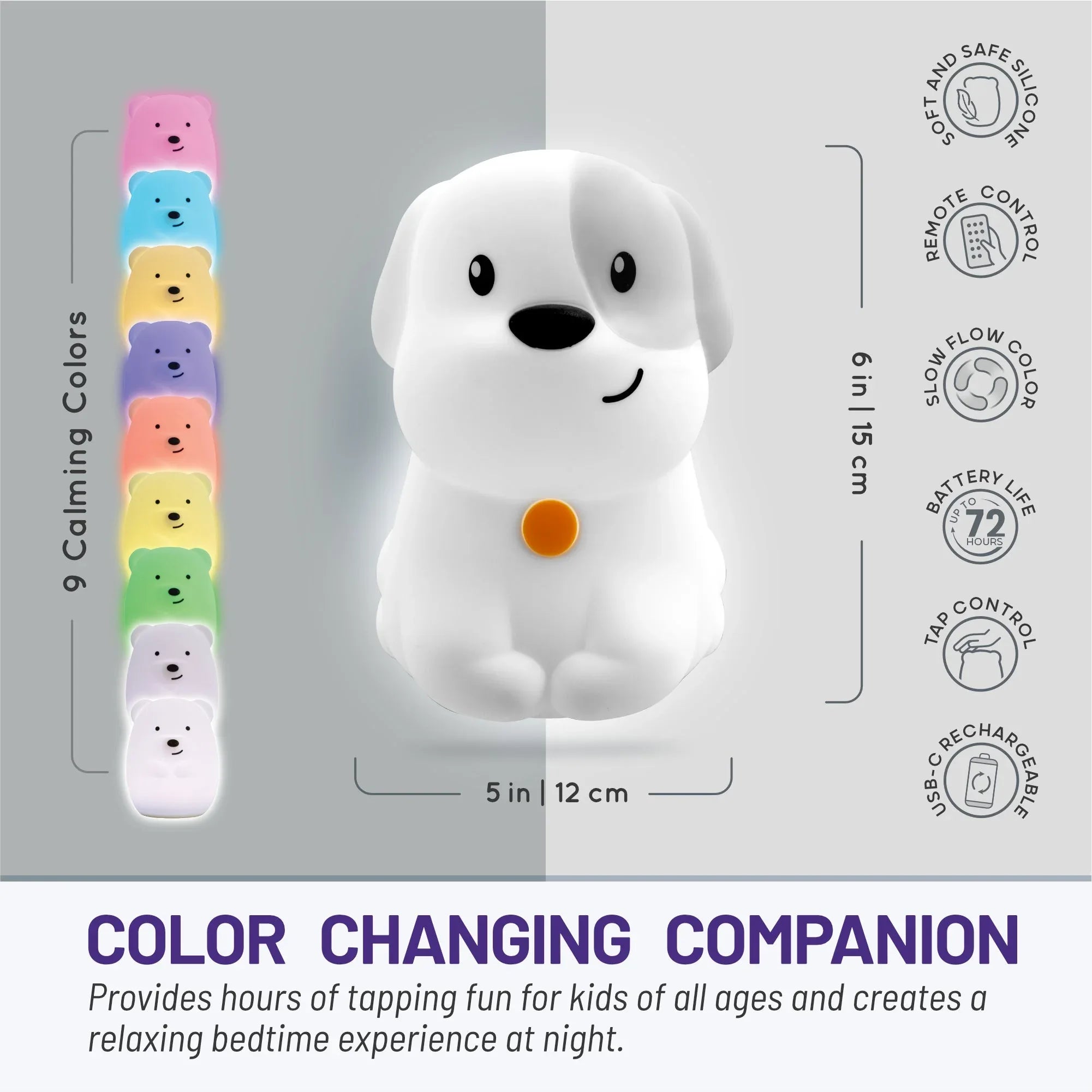 LumiPets® Pepper the Puppy- Children's Touch Night Light - BIG FRENCHIES