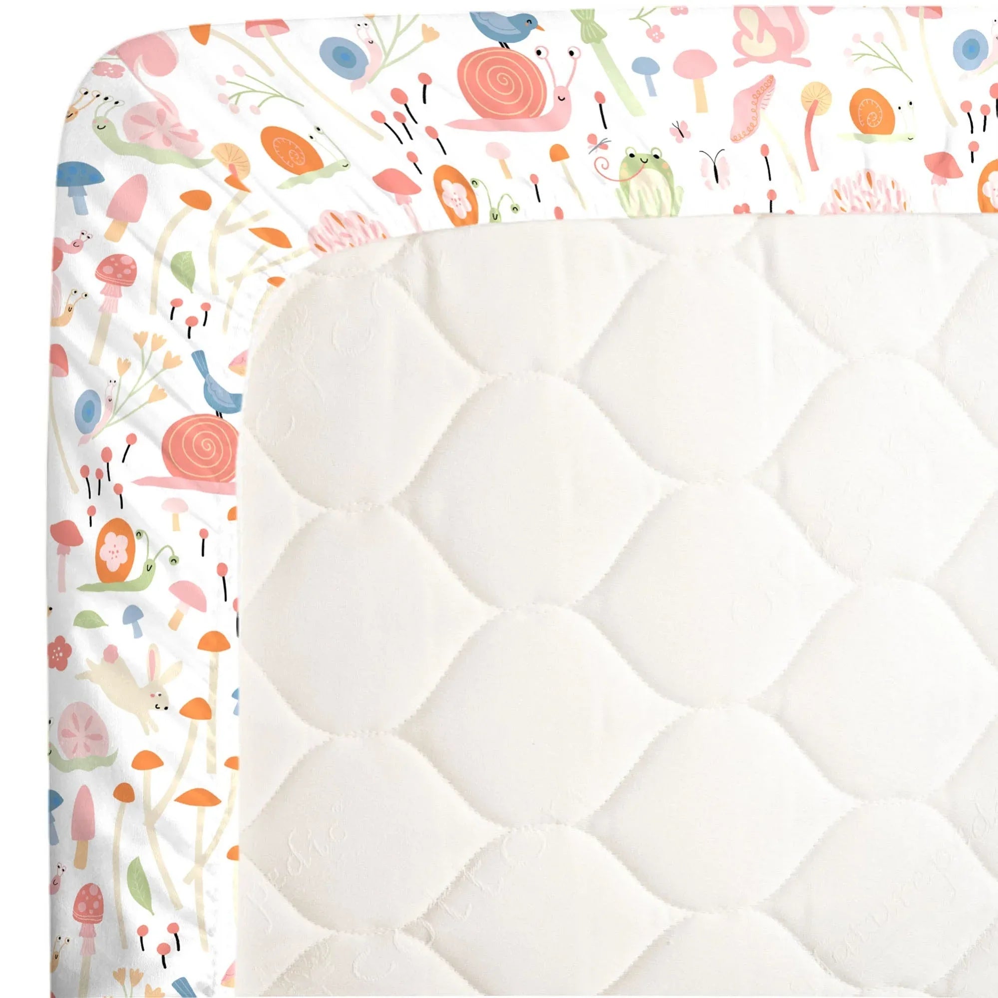 Spring Garden Pink, Green, Orange and Ivory Super Soft Mini Crib Sheet - BIG FRENCHIES
