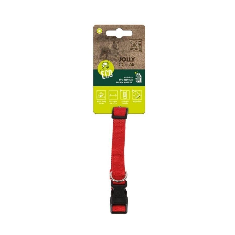 M-Pets Jolly Eco Dog Collar Sustainable Red Medium 23-36cm