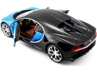 Bugatti Chiron Blue and Dark Blue 1/24 Diecast Model Car by Maisto