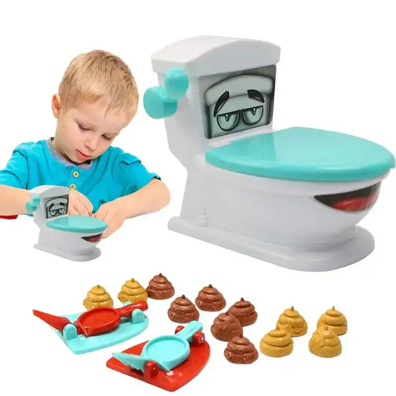 MEACAOFG Crazy catapult toilet match tricked party parent-child interaction two-player poop spoof desktop game creative toys