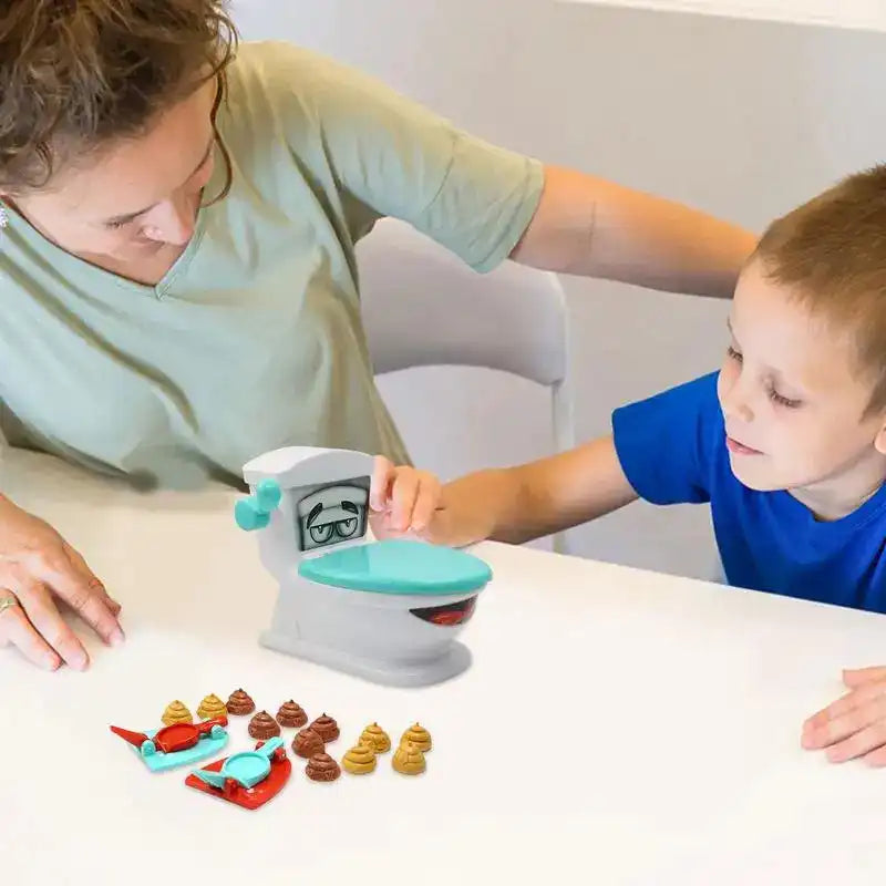 MEACAOFG Crazy catapult toilet match tricked party parent-child interaction two-player poop spoof desktop game creative toys