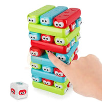 MEACAOFG-Kids Stack Building Blocks Cartoon Pulling Block Set Colorful Plastic Model Tower Game Early Educational Toys For Children Gift Boardgames braintoys