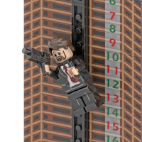 Die Hard Advent Calendar - It's Not Christmas Until Hans Gruber Falls - Nakatomi Plaza - Custom Printed Building Set Made Using LEGO® Parts