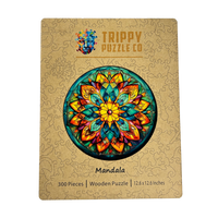 Mandala Shaped 300 Piece Wooden Jigsaw Puzzle | Trippy Puzzle Co