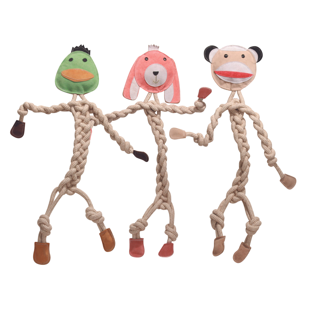 Natural Rope Knottie® Dog Toys, 3 Pack, XL (16mm rope diameter) - BIG FRENCHIES