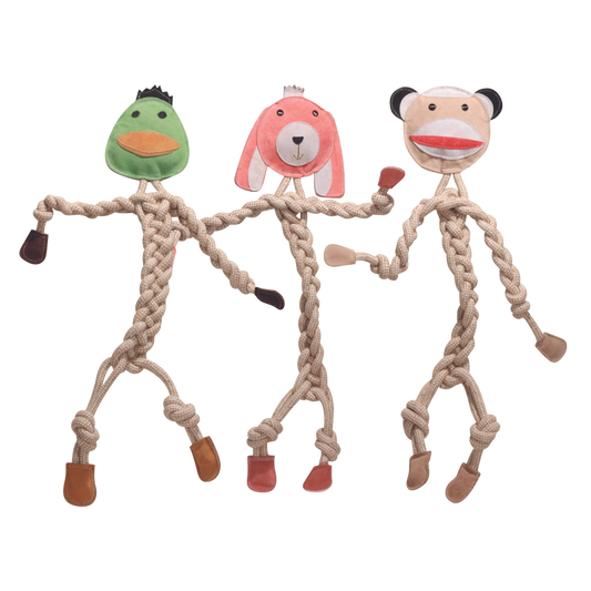 Natural Rope Knottie® Dog Toys, 3 Pack, XL (16mm rope diameter) - BIG FRENCHIES