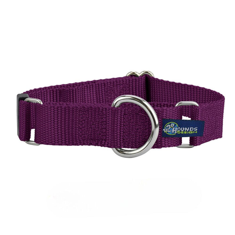 5/8″ and 1″ Burgundy Nylon Martingale Dog Collar-Pet Collars & Leashes-BIG FRENCHIES-2 Hounds Design