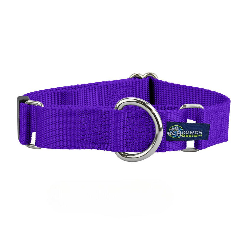 5/8″ and 1″ Purple Nylon Martingale Dog Collar-Pet Collars & Leashes-BIG FRENCHIES-2 Hounds Design