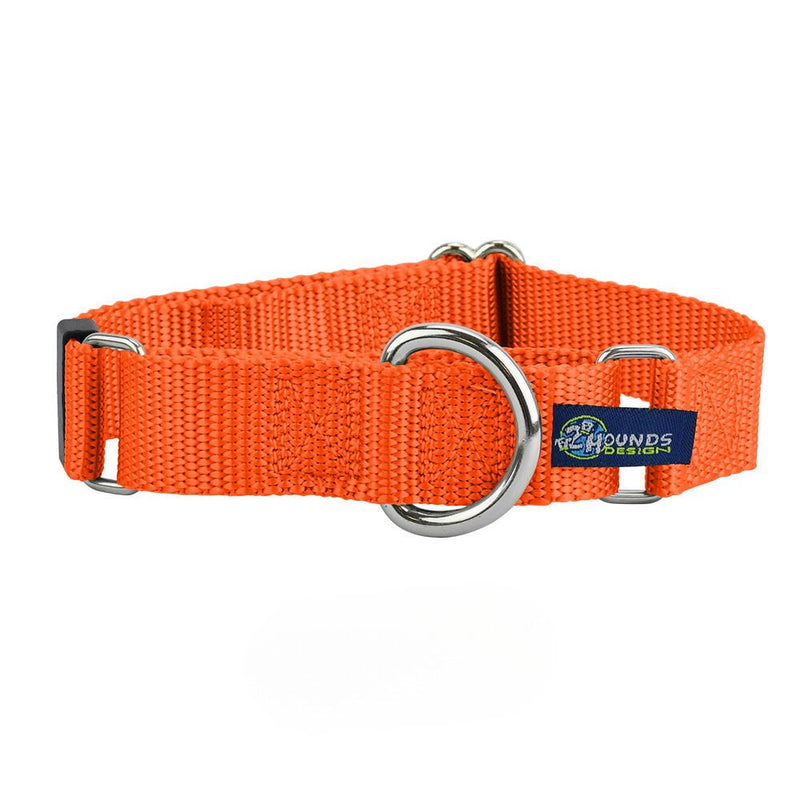 1″ Rust Nylon Martingale Dog Collar-Pet Collars & Leashes-BIG FRENCHIES-2 Hounds Design