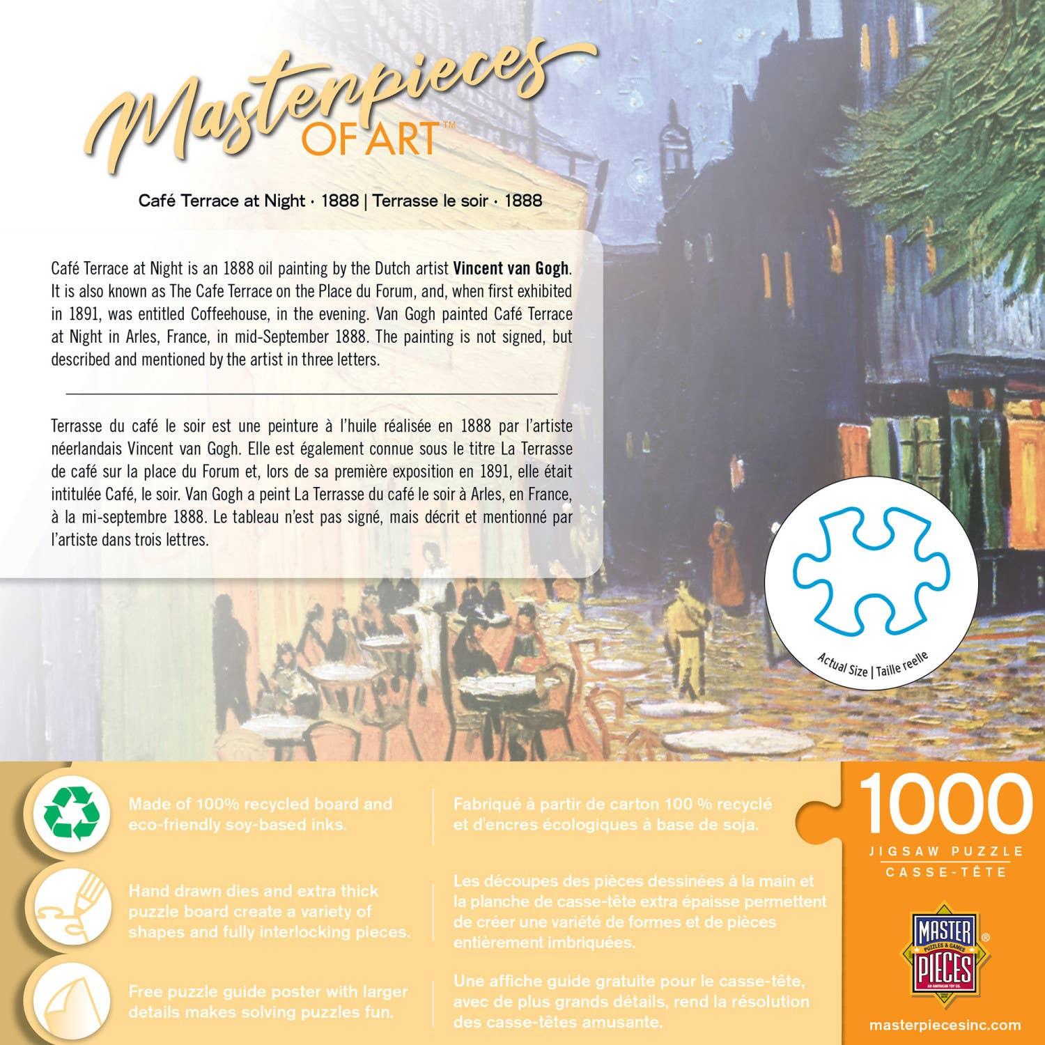 Masterpieces of Art - Cafe Terrace at Night 1000 Piece Puzzle by Masterpieces Puzzles - BIG FRENCHIES