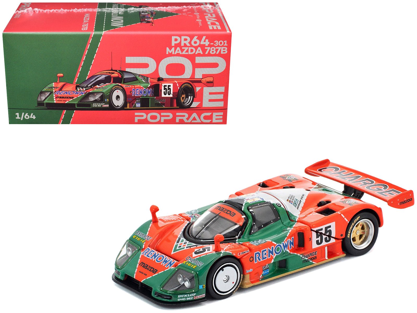 Mazda 787B #55 Johnny Herbert - Volker Weidler - Bertrand Gachot "Mazdaspeed" Winner "24 Hours of Le Mans" (1991) 1/64 Diecast Model Car by Pop Race  free shipping USA