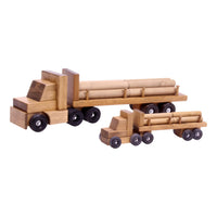Amish-Made Wooden Log Semi Truck Toy, With Removable Logs - BIG FRENCHIES