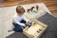Amish-Made Wooden Mini Stockyard Toy, with 7 Stalls - BIG FRENCHIES