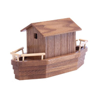 Noah's Ark Wooden Playset with 13 Animals, Removable Roof and Ramp - BIG FRENCHIES