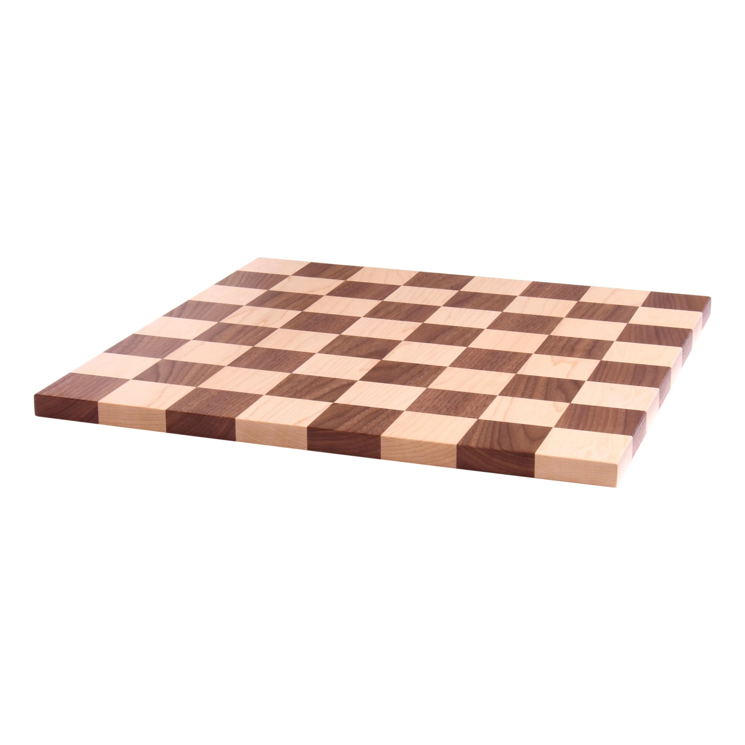 Maple/Walnut Hardwood 18" Chess and Checkers Wooden Game Board - BIG FRENCHIES