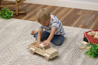 Amish-Made Wooden Pickup Truck Toy with Hitch, Unfinished - BIG FRENCHIES
