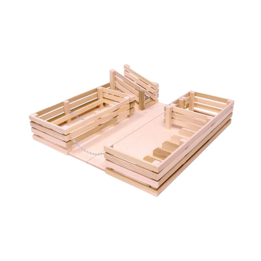 Amish-Made Wooden Folding Stock Yard Farm Toy, Unfinished - BIG FRENCHIES