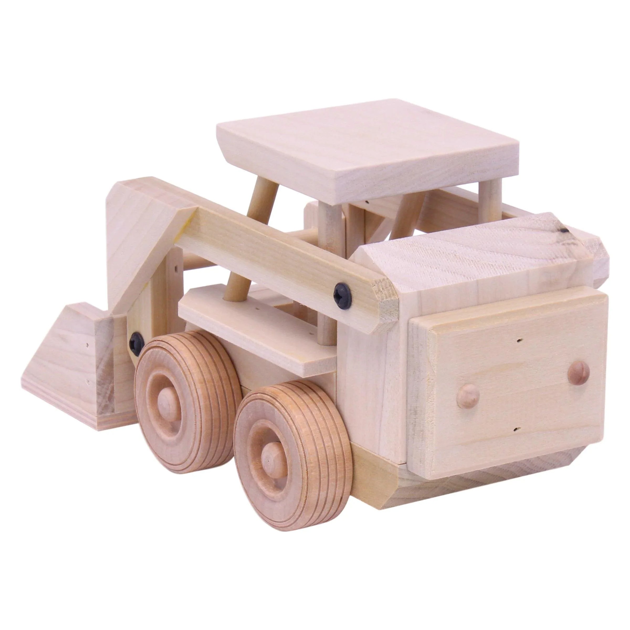 Wooden Skid Loader Toy, Skid Steer with Movable Bucket - BIG FRENCHIES