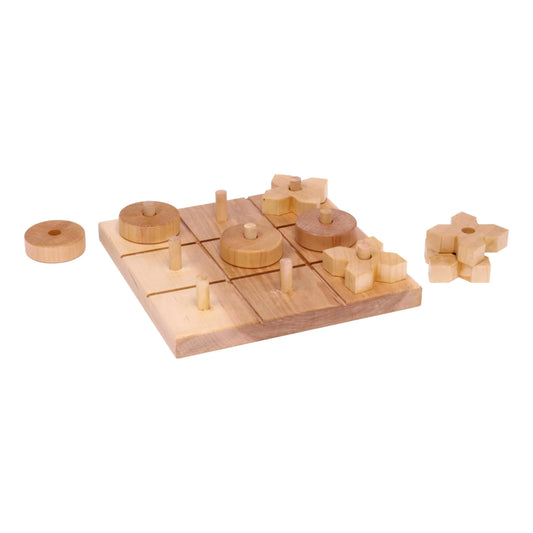 Wooden Tic Tac Toe Game With 8 Wooden X and O Game Pieces, Amish Made - BIG FRENCHIES