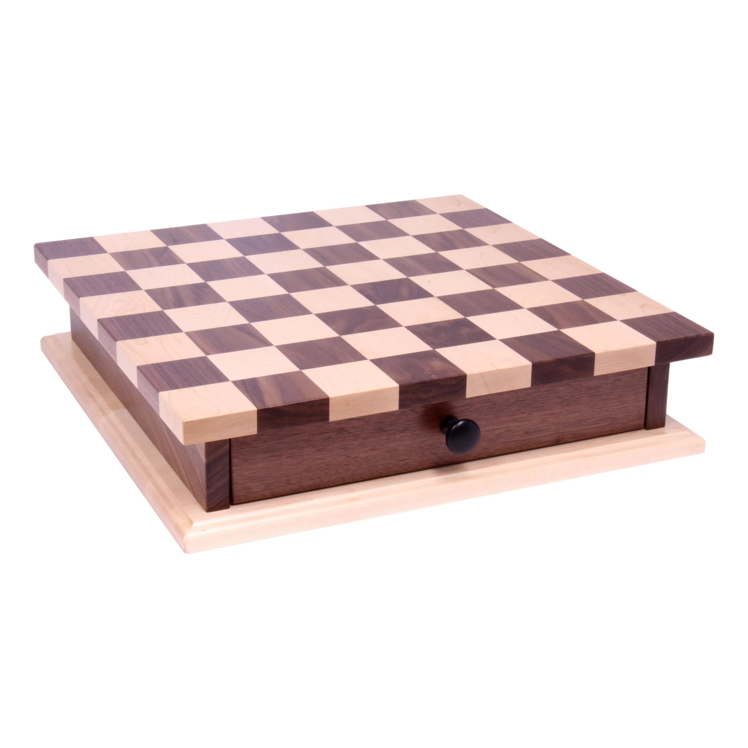 Deluxe Chess/Checkers Wooden Game Board Set - with Pullout Drawer - BIG FRENCHIES