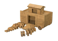 Wooden Noah's Ark Toy with 14 Toy Animals, Amish-Made - BIG FRENCHIES