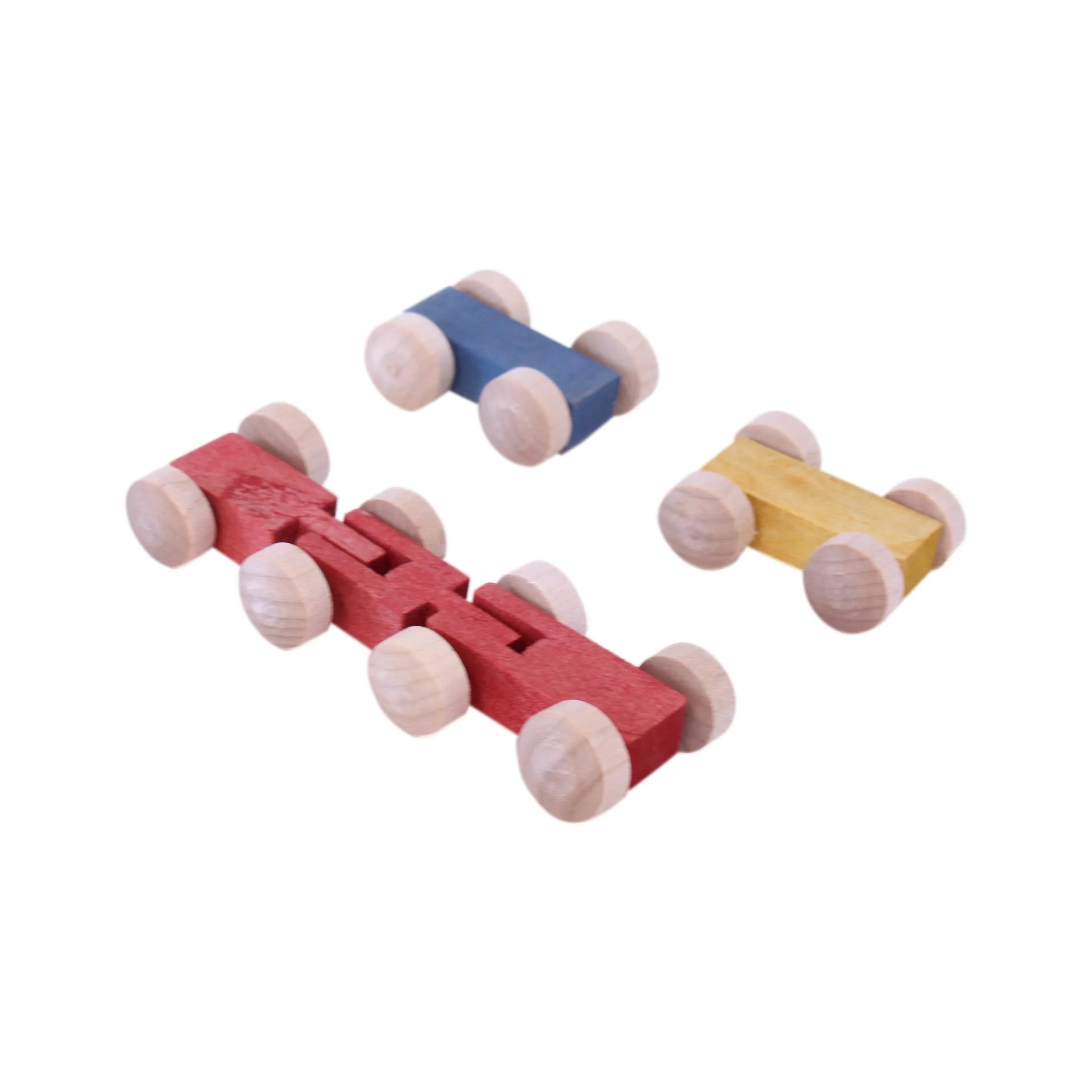 Amish-Made Mini Car Roller Wooden Toy, Pack of Cars Included - BIG FRENCHIES