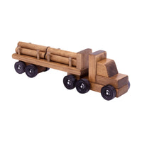 Amish-Made Wooden Log Semi Truck Toy, With Removable Logs - BIG FRENCHIES