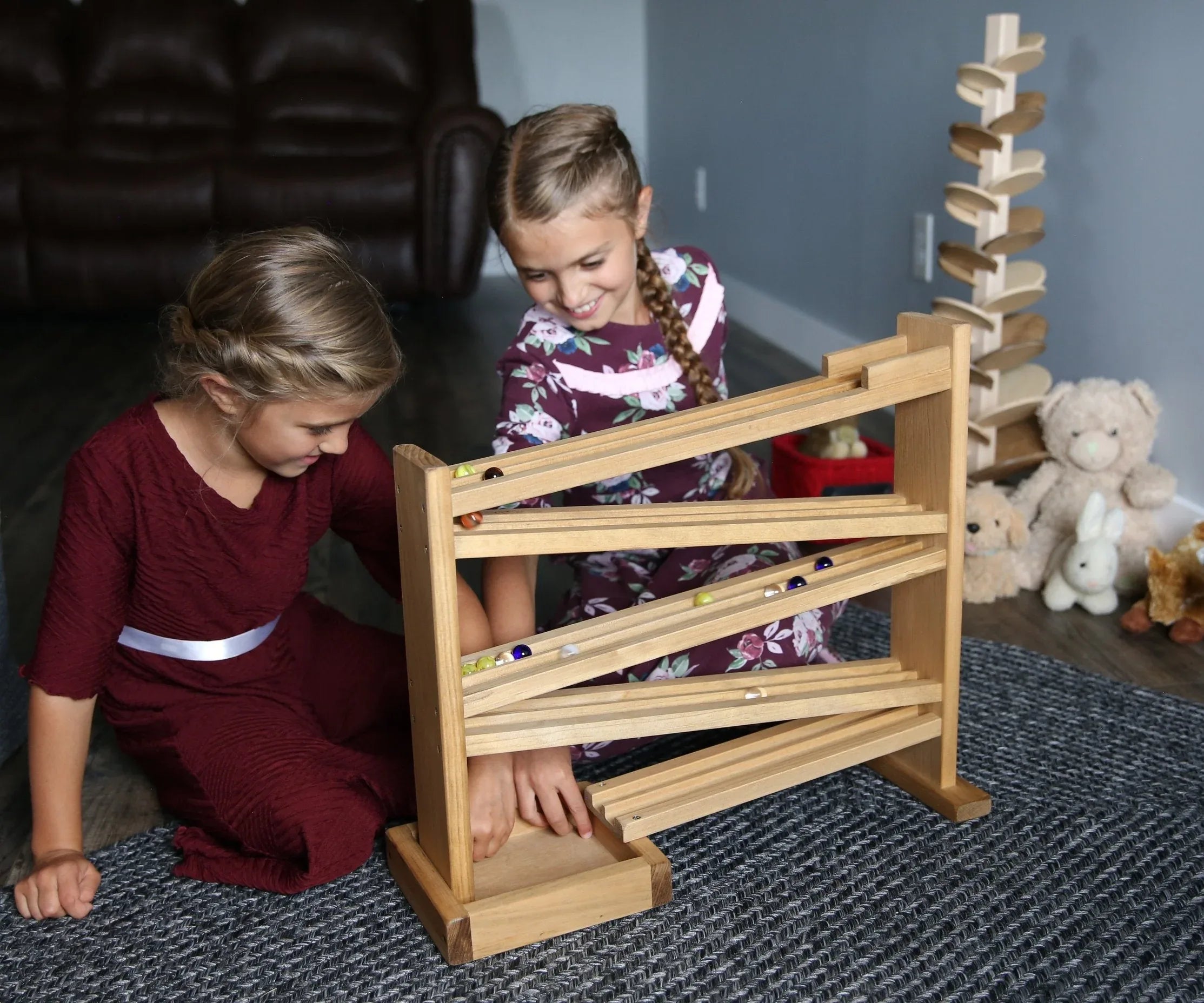 Wooden Marble Roller Racetrack Toy - Child-Safe Finish - BIG FRENCHIES