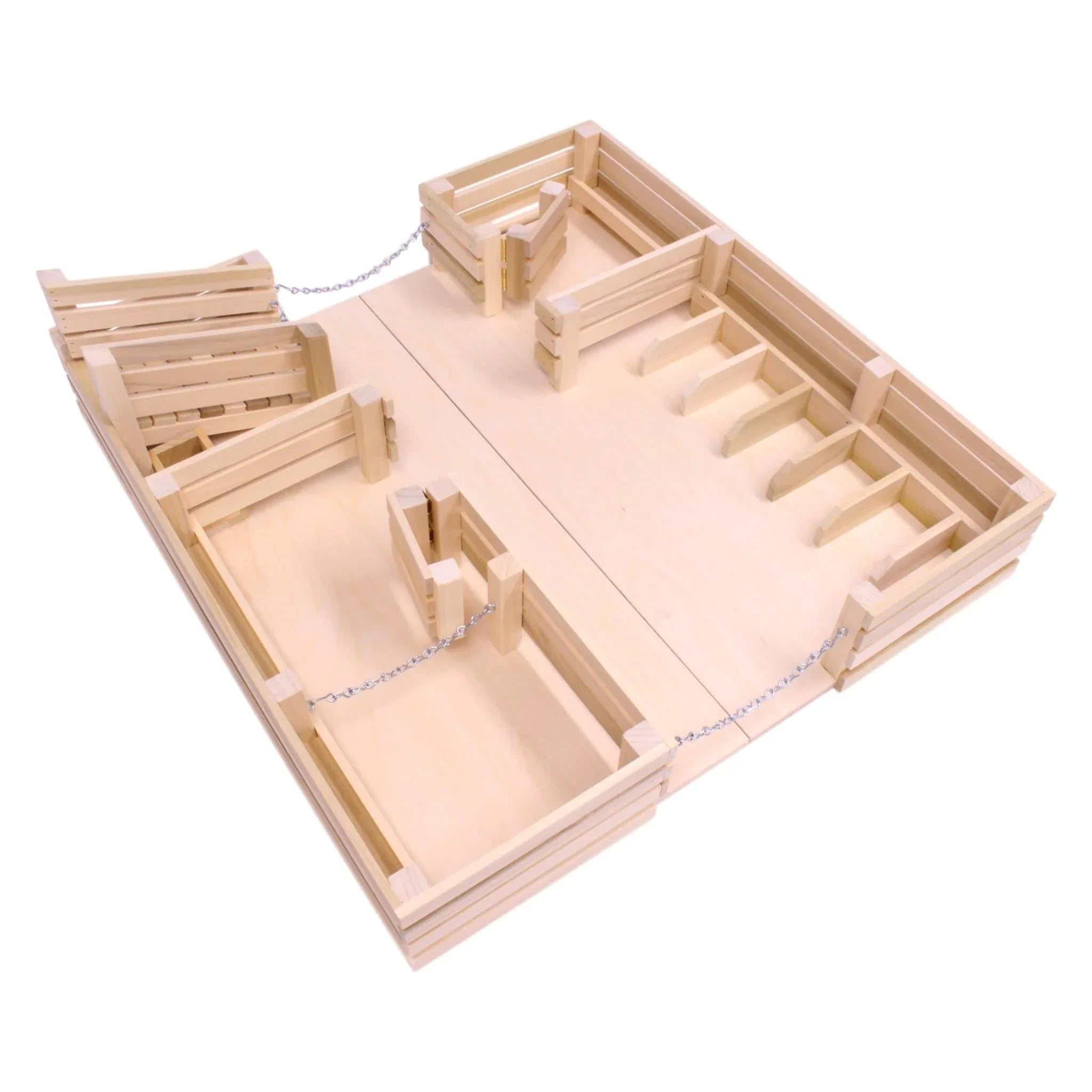 Amish-Made Wooden Folding Stock Yard Farm Toy, Unfinished - BIG FRENCHIES