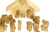 AmishToyBox.com Wooden Nativity Manger Scene Set, 14 Pieces - BIG FRENCHIES