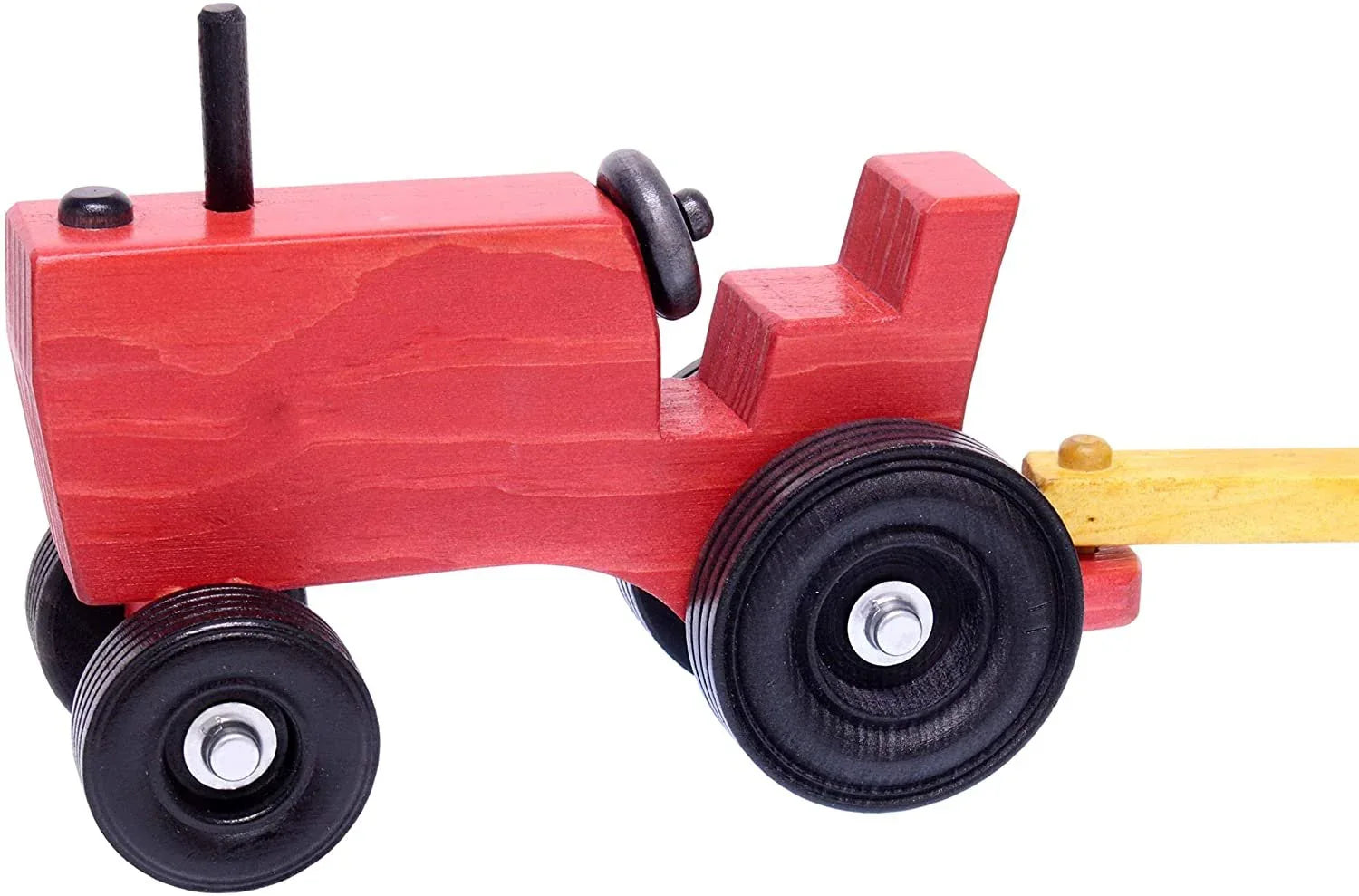 Amish-Made Wooden Toy Tractor and Wagon Set with Hay Bales - BIG FRENCHIES
