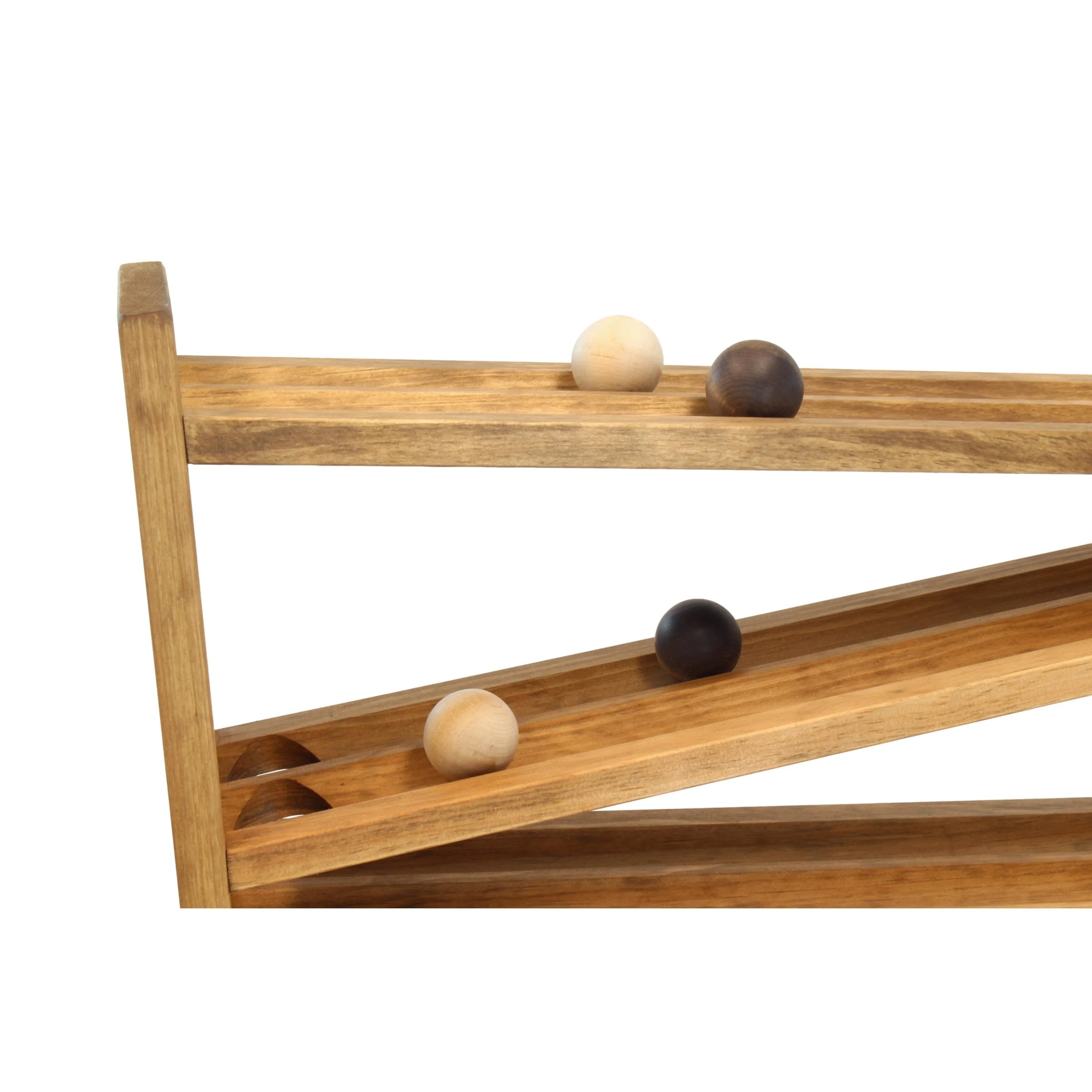 Wooden Ball Roller Racetrack Toy, Amish-Made, with 8 Wooden Balls - BIG FRENCHIES